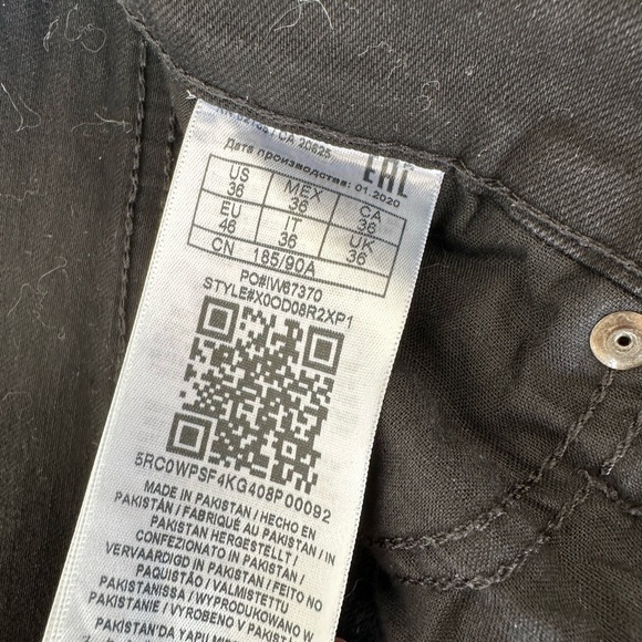 Guess scratched black/ gray jeans men’s size 36 - Picture 2 of 3